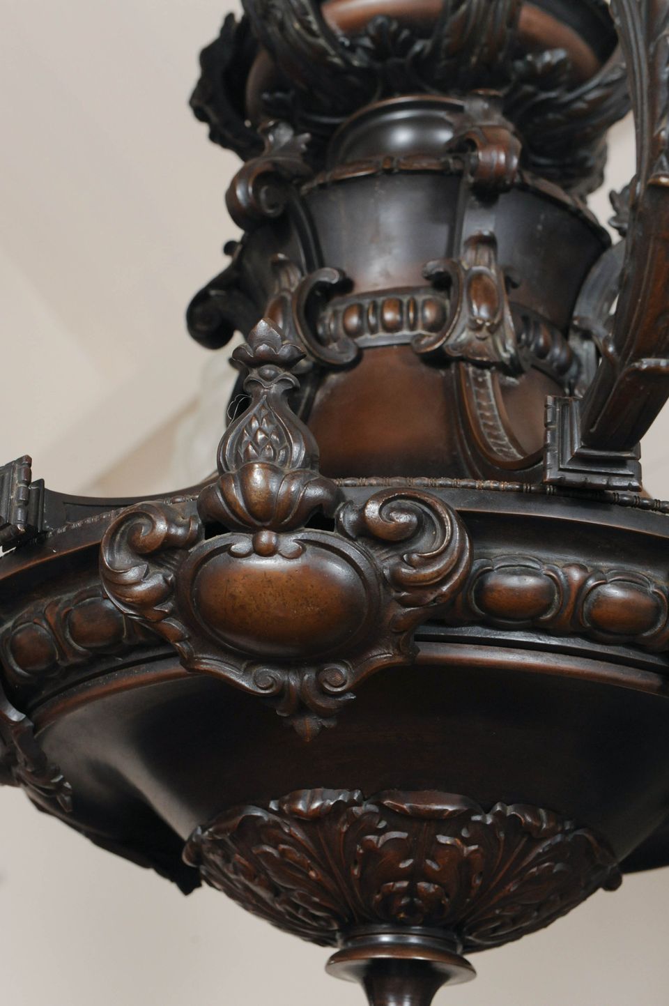 A very heavy bronze, late 19th century, 6-light chandelier of very good quality.  - image 7