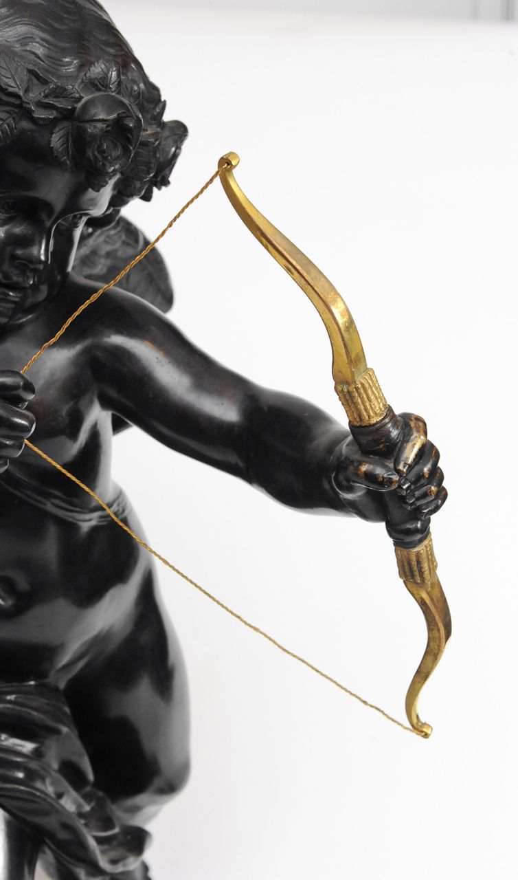 Een Franse bronzen sculptuur van Cupido, circa 1880 - afbeelding 4