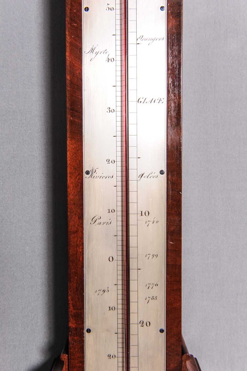 A French Charles X mahogany wall thermometer and barometer (a pair), by Lerebours, circa 1835 - image 3