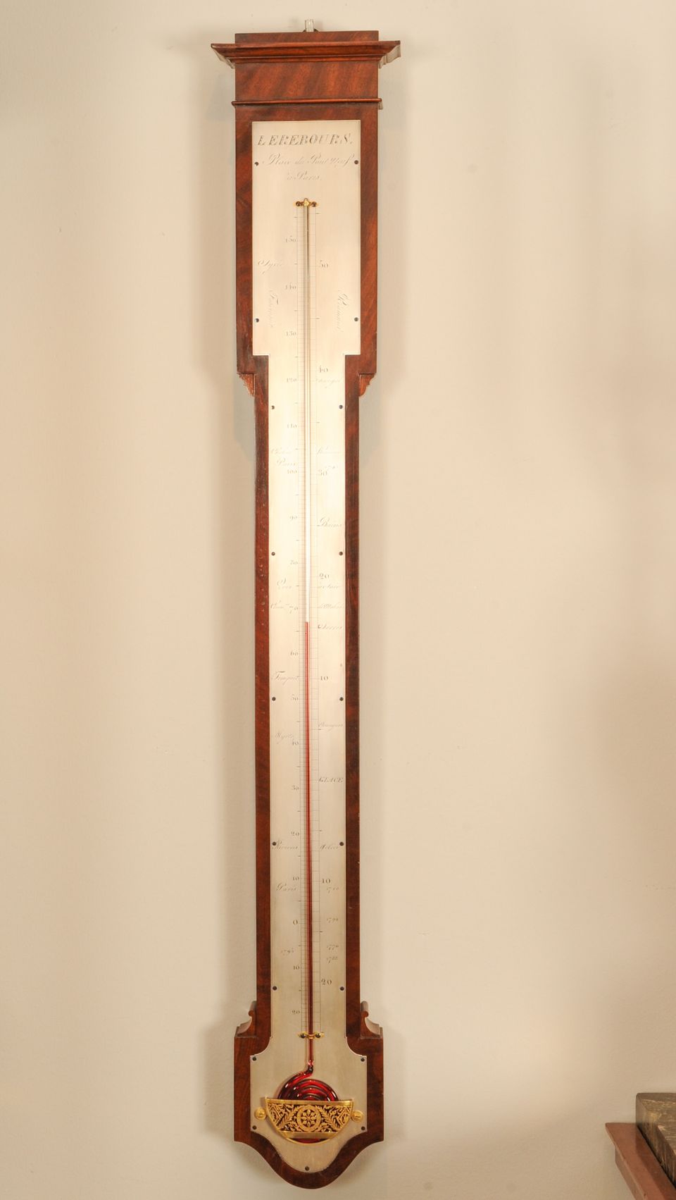 A French Charles X mahogany wall thermometer and barometer (a pair), by Lerebours, circa 1835 - image 7