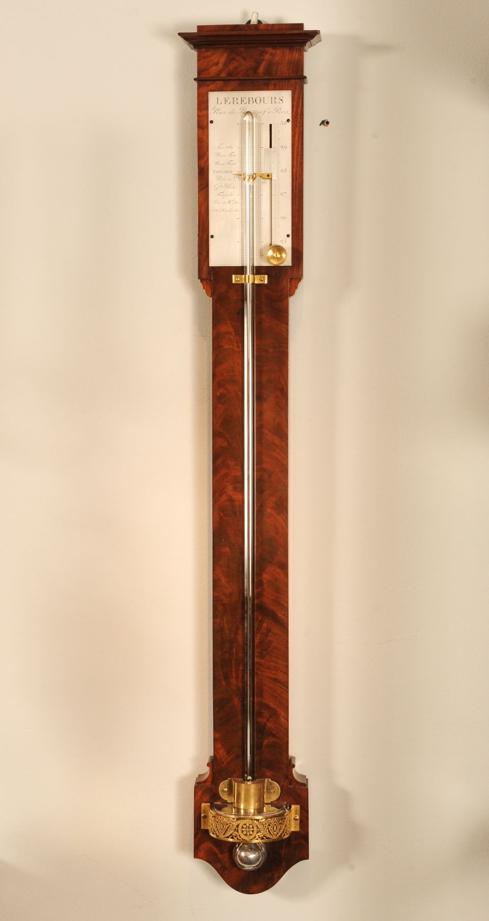 A French Charles X mahogany wall thermometer and barometer (a pair), by Lerebours, circa 1835 - image 8