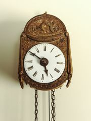 A miniature German Black Forest copper and wood so-called 'Sorg' wall clock, circa 1840 - image 3