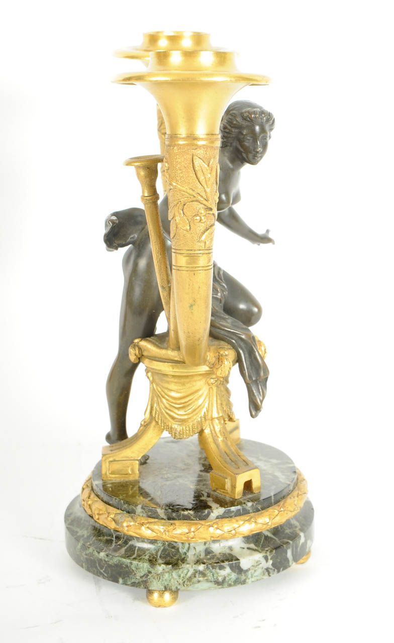 A pair of French ormolu and patinated bronze candlesticks, after Alfons Giroux, circa 1880 - image 5