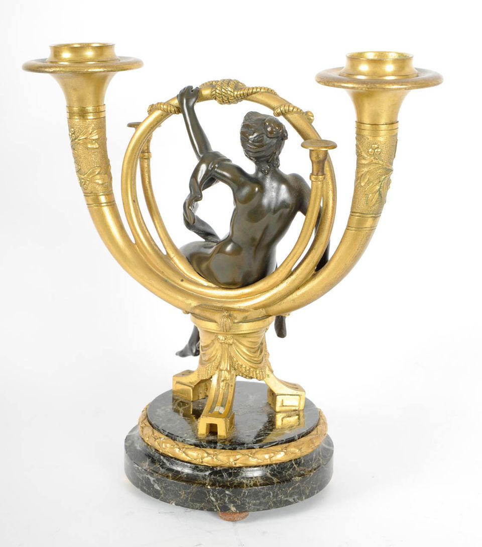 A pair of French ormolu and patinated bronze candlesticks, after Alfons Giroux, circa 1880 - image 7