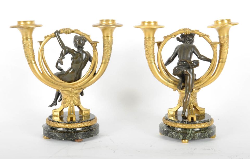 A pair of French ormolu and patinated bronze candlesticks, after Alfons Giroux, circa 1880 - image 9