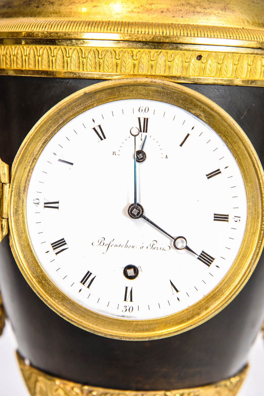 An exceptionally rare French gilt and patinated bronze night projection timepiece, by Bofenschen, Paris, early 19th century - image 8