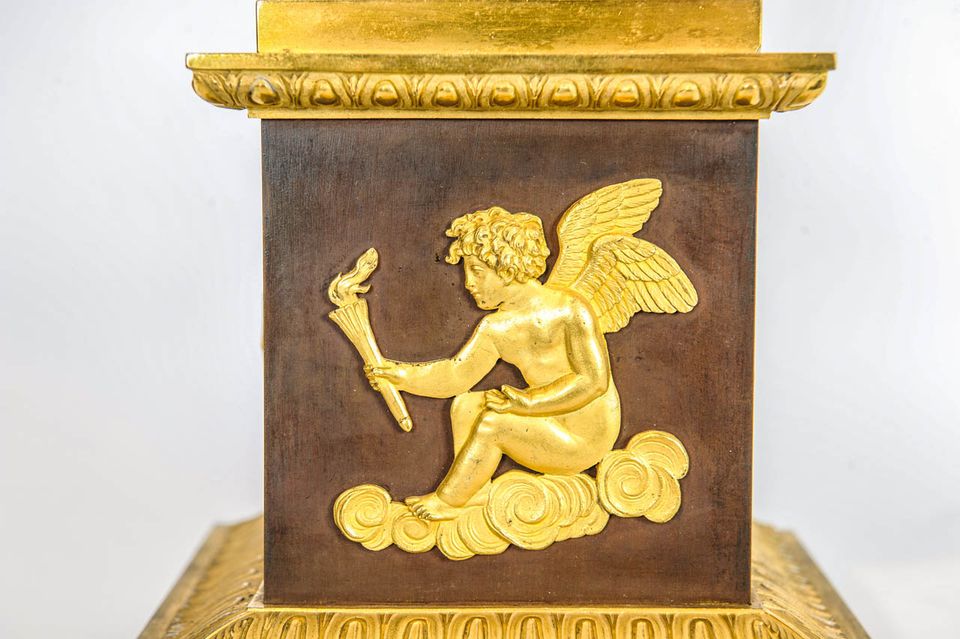 An exceptionally rare French gilt and patinated bronze night projection timepiece, by Bofenschen, Paris, early 19th century - image 7