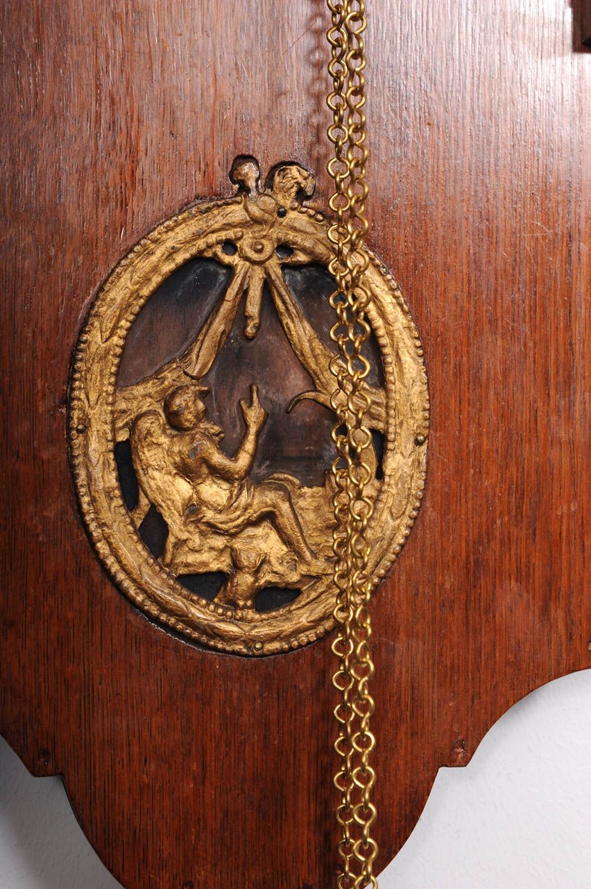 Een zeldzame eiken Friese staartklok met ongebruikelijke mechaniek en geanimeerde molens, omstreeks 1820 - afbeelding 8