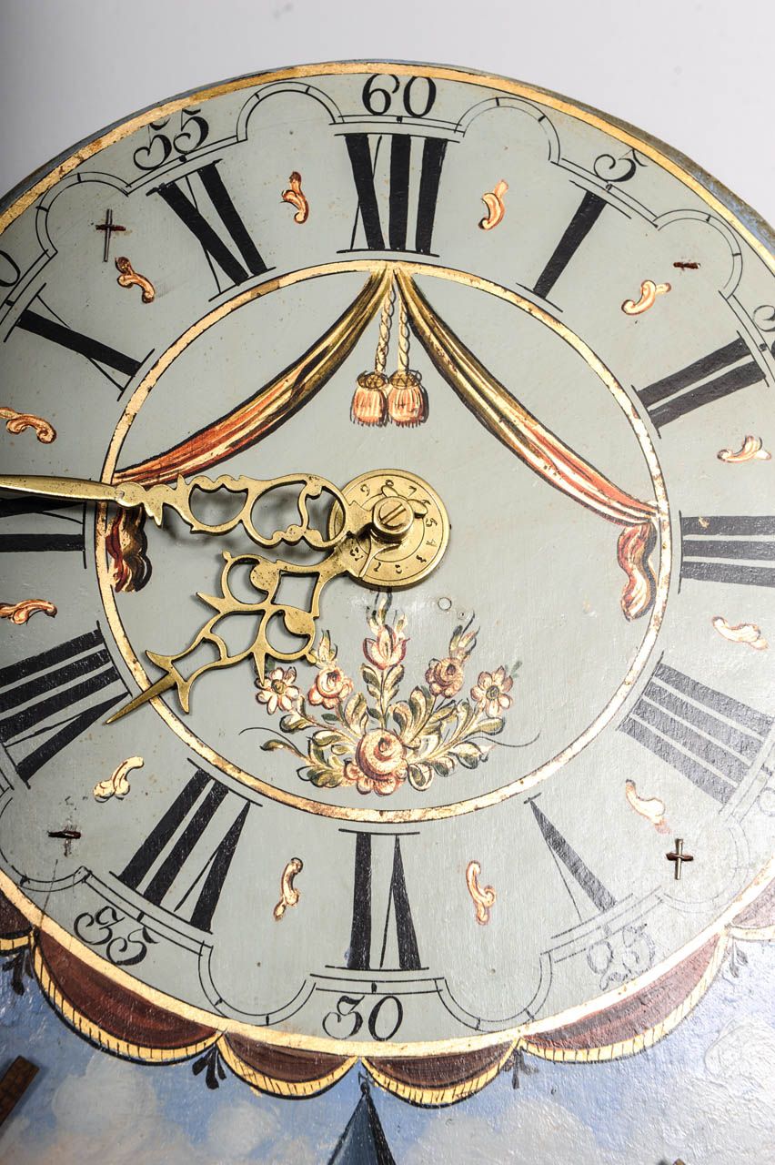 Een zeldzame eiken Friese staartklok met ongebruikelijke mechaniek en geanimeerde molens, omstreeks 1820 - afbeelding 7