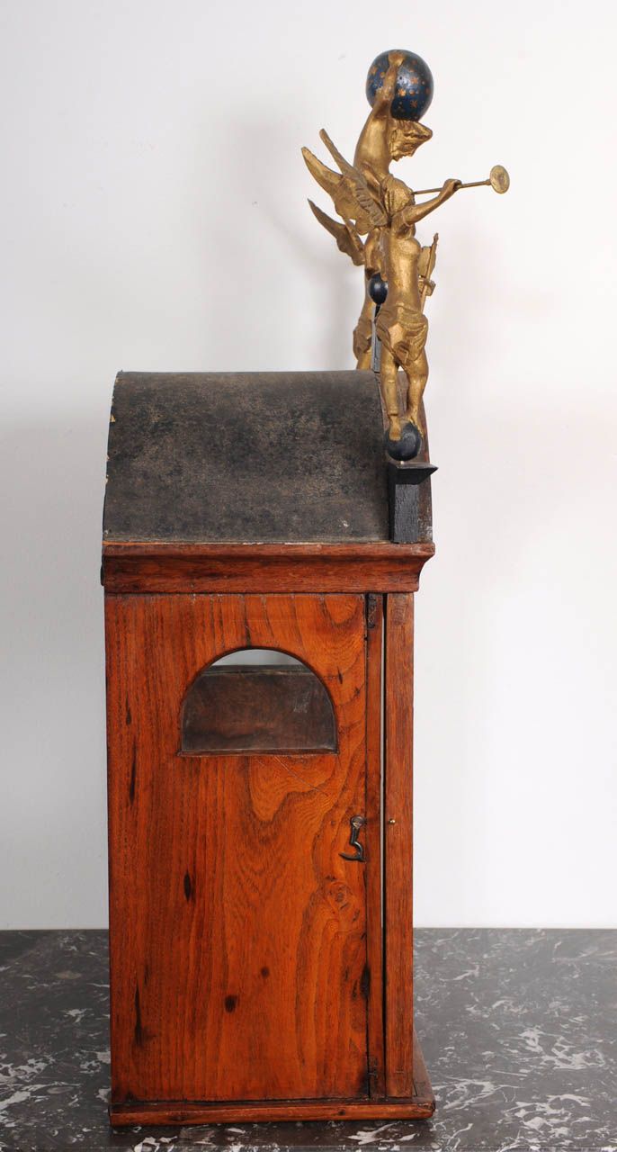Een zeldzame eiken Friese staartklok met ongebruikelijke mechaniek en geanimeerde molens, omstreeks 1820 - afbeelding 10