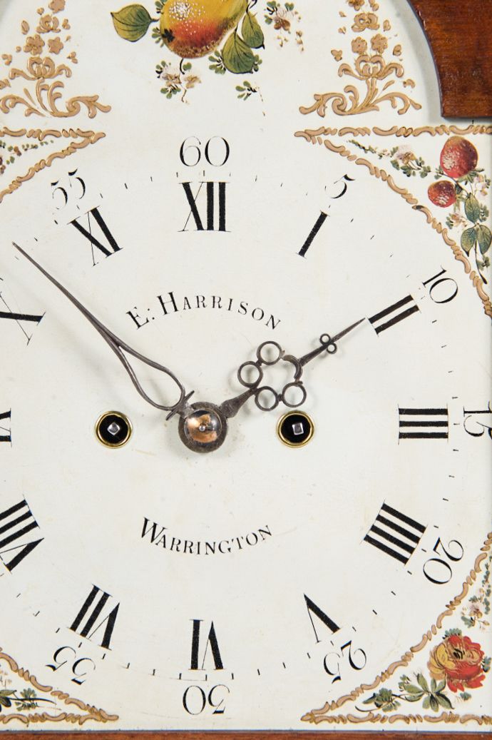 Een charmante mahoniehouten Engelse landelijke wandklok van Harrison, cica 1770. - afbeelding 2