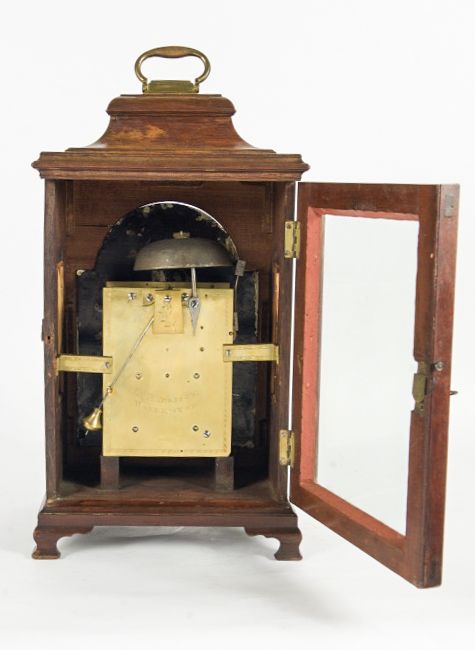 Een charmante mahoniehouten Engelse landelijke wandklok van Harrison, cica 1770. - afbeelding 3