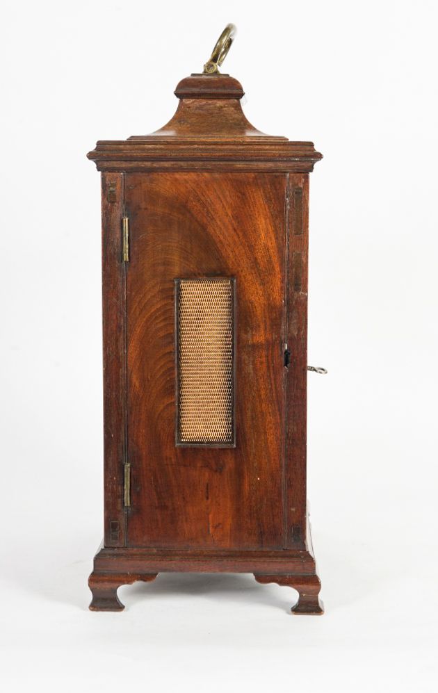 Een charmante mahoniehouten Engelse landelijke wandklok van Harrison, cica 1770. - afbeelding 4