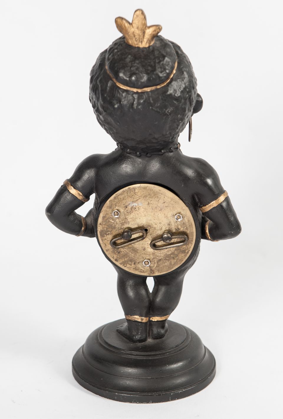 Decorative Polychrome French White Metal Time Piece Clock Figure, circa 1880 - image 8