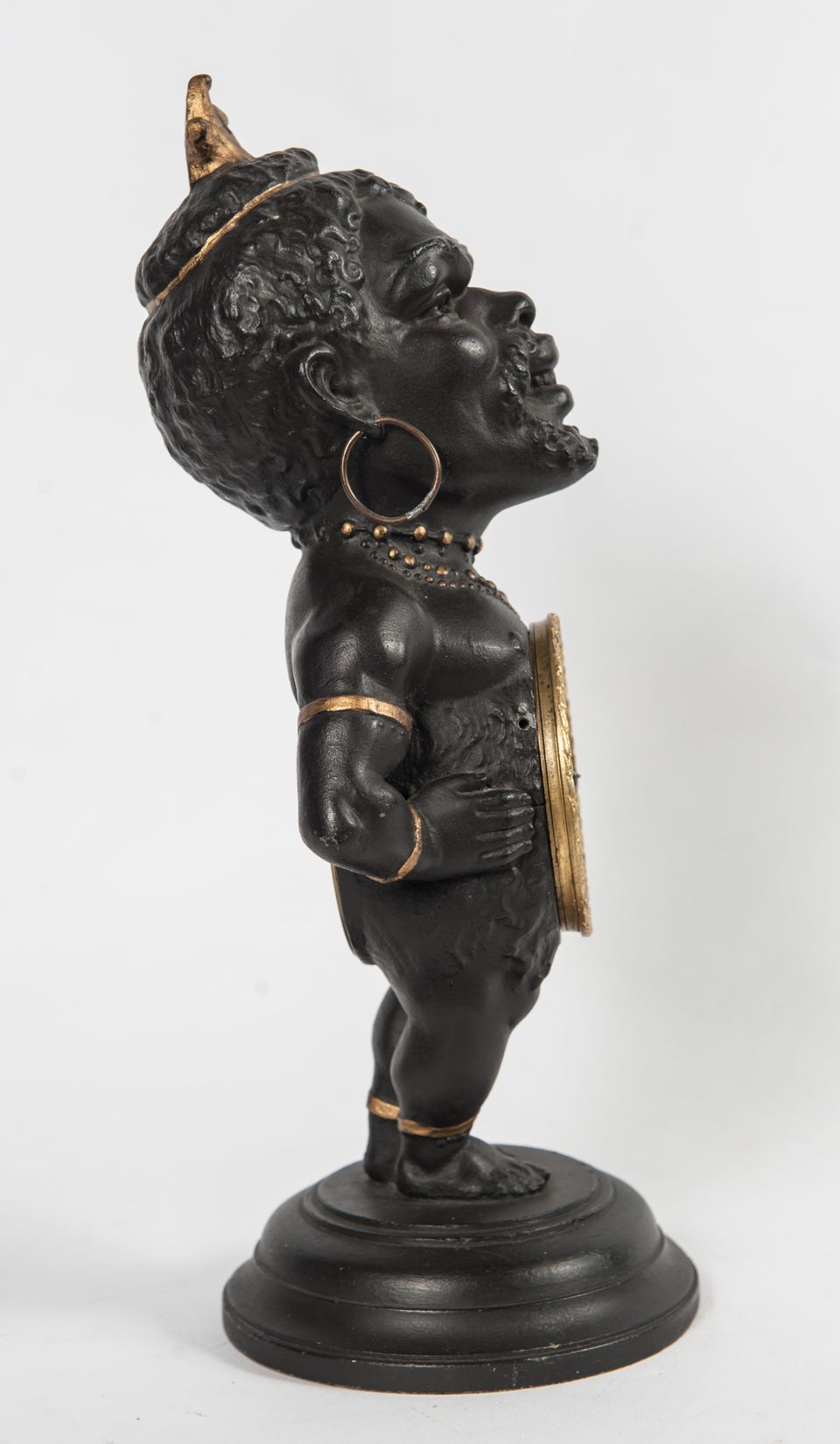 Decorative Polychrome French White Metal Time Piece Clock Figure, circa 1880 - image 2