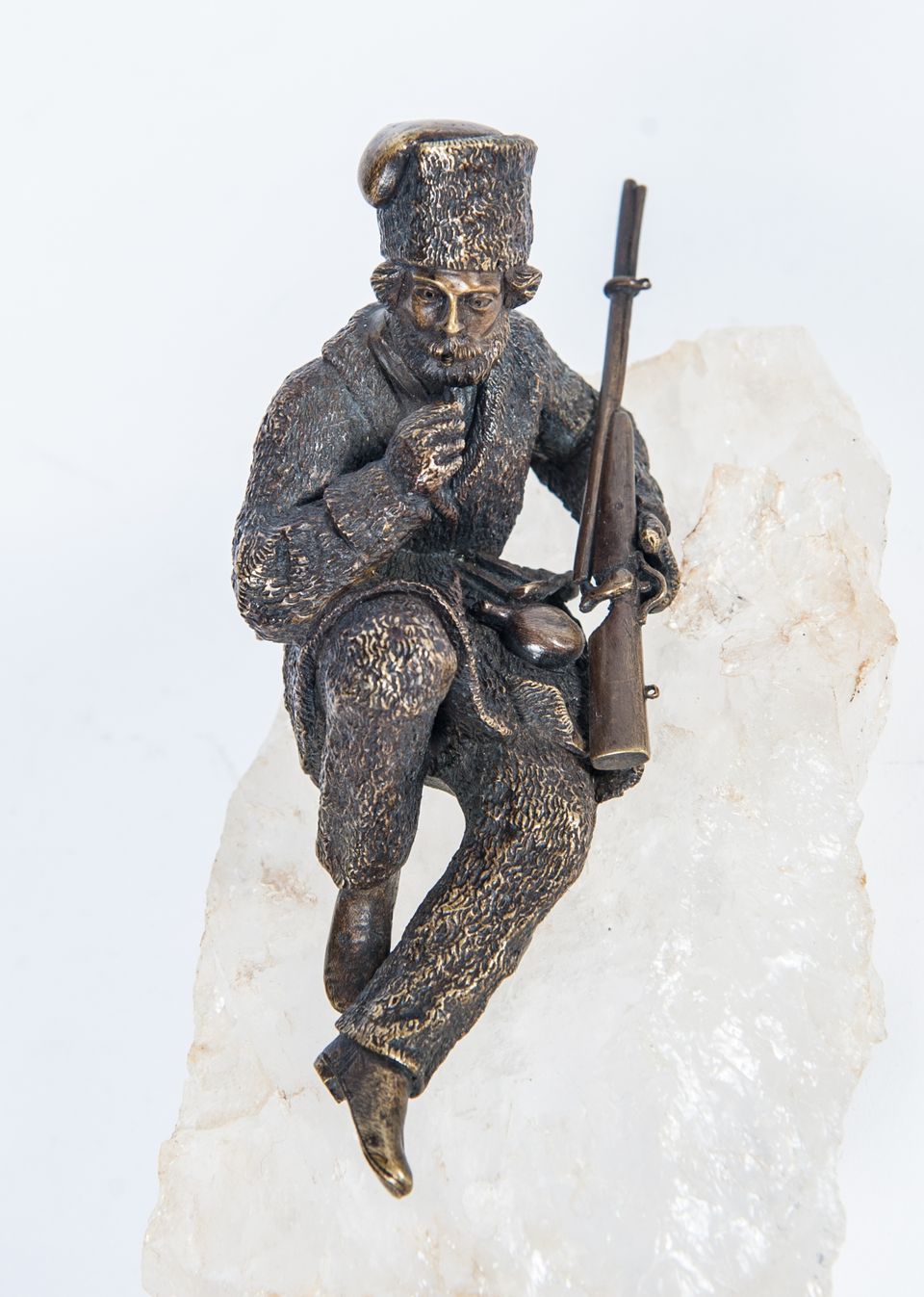 Russian Kozak Figure on Berg Crystal Base, Late 19th Century - afbeelding 4
