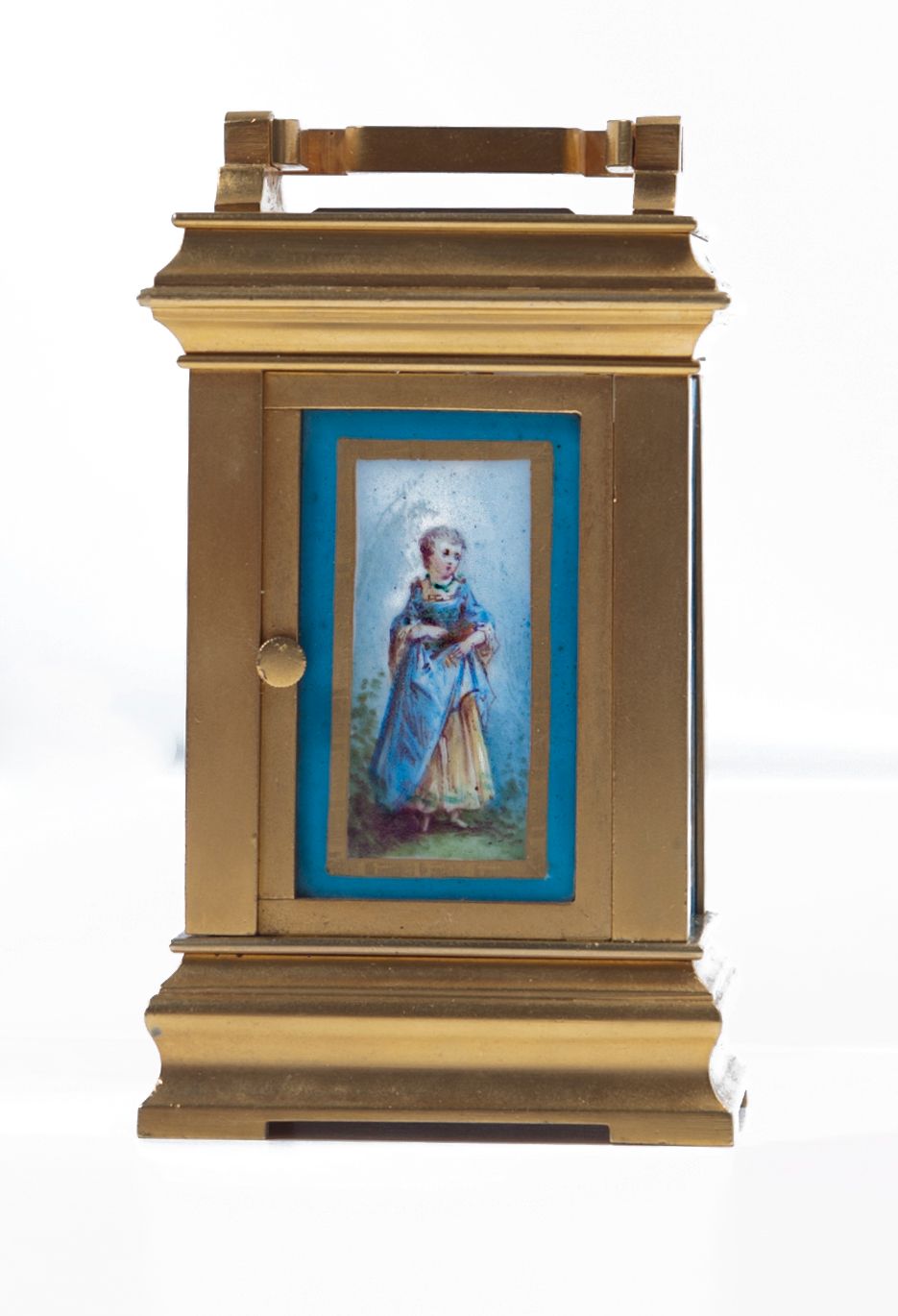 A charming small French 'Sevres' panelled ormolu carriage clock, circa 1900 - image 2