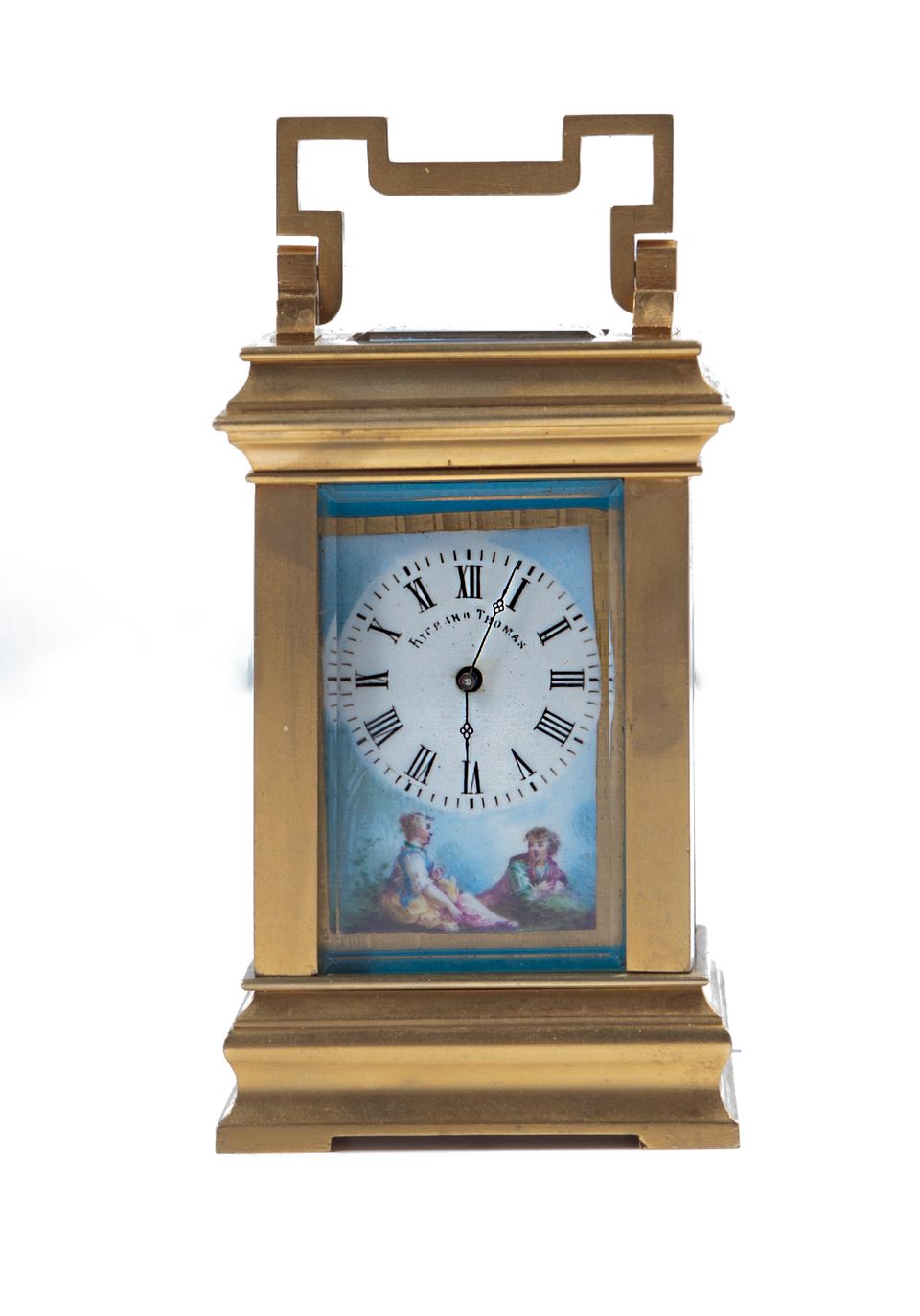 A charming small French 'Sevres' panelled ormolu carriage clock, circa 1900 - image 4