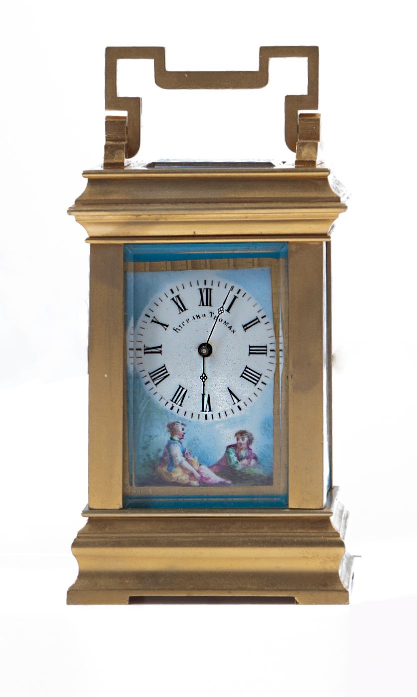A charming small French 'Sevres' panelled ormolu carriage clock, circa 1900 - image 6