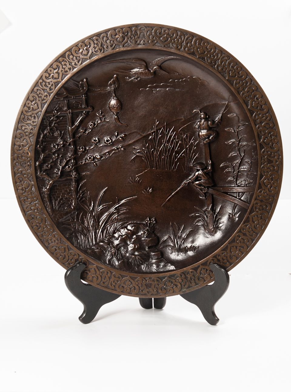 A lovely pair of far East bronze circular wall decoration circa 1880 - image 5