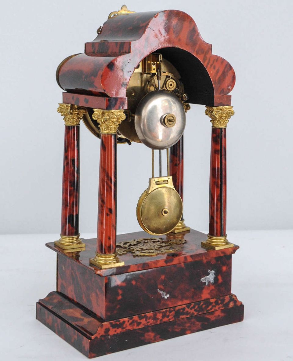 Very Attractive Small Charming Tortoiseshell clock, Signed - afbeelding 3