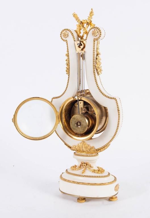 Napoleon III Lyra Shaped Mental Clock with Osculating Pendulum - afbeelding 2