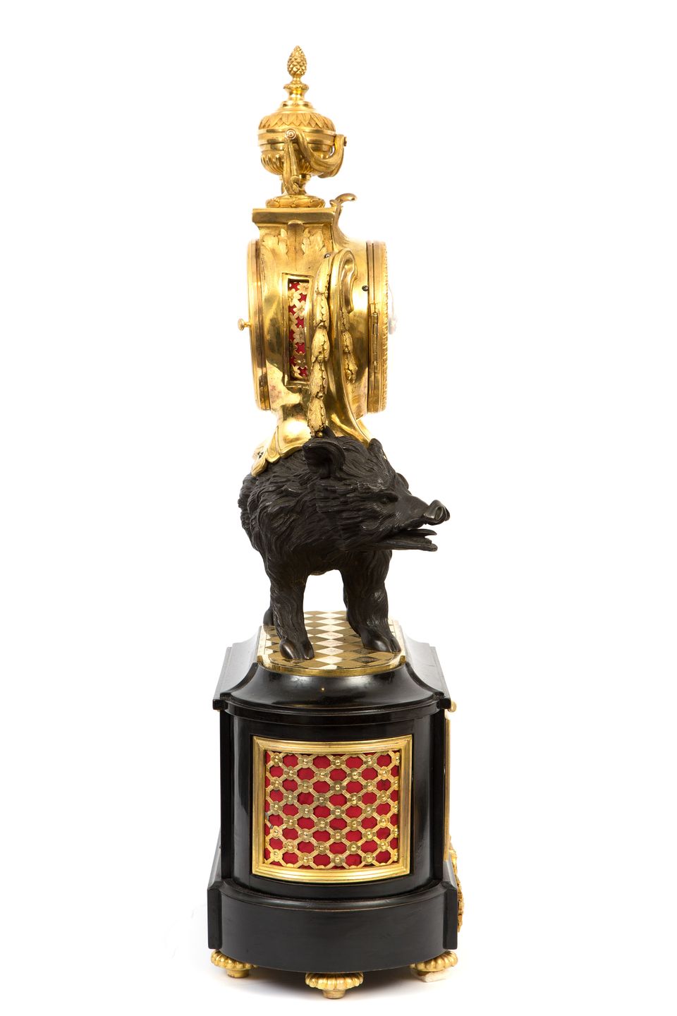  Louis XV bronze pendulum clock “Pendule au Sanglier” - image 4