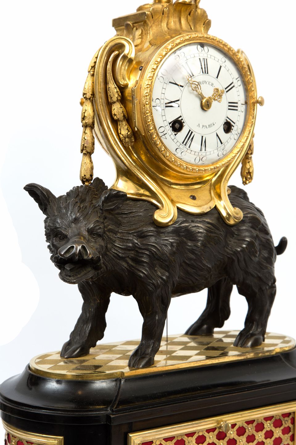  Louis XV bronze pendulum clock “Pendule au Sanglier” - image 6