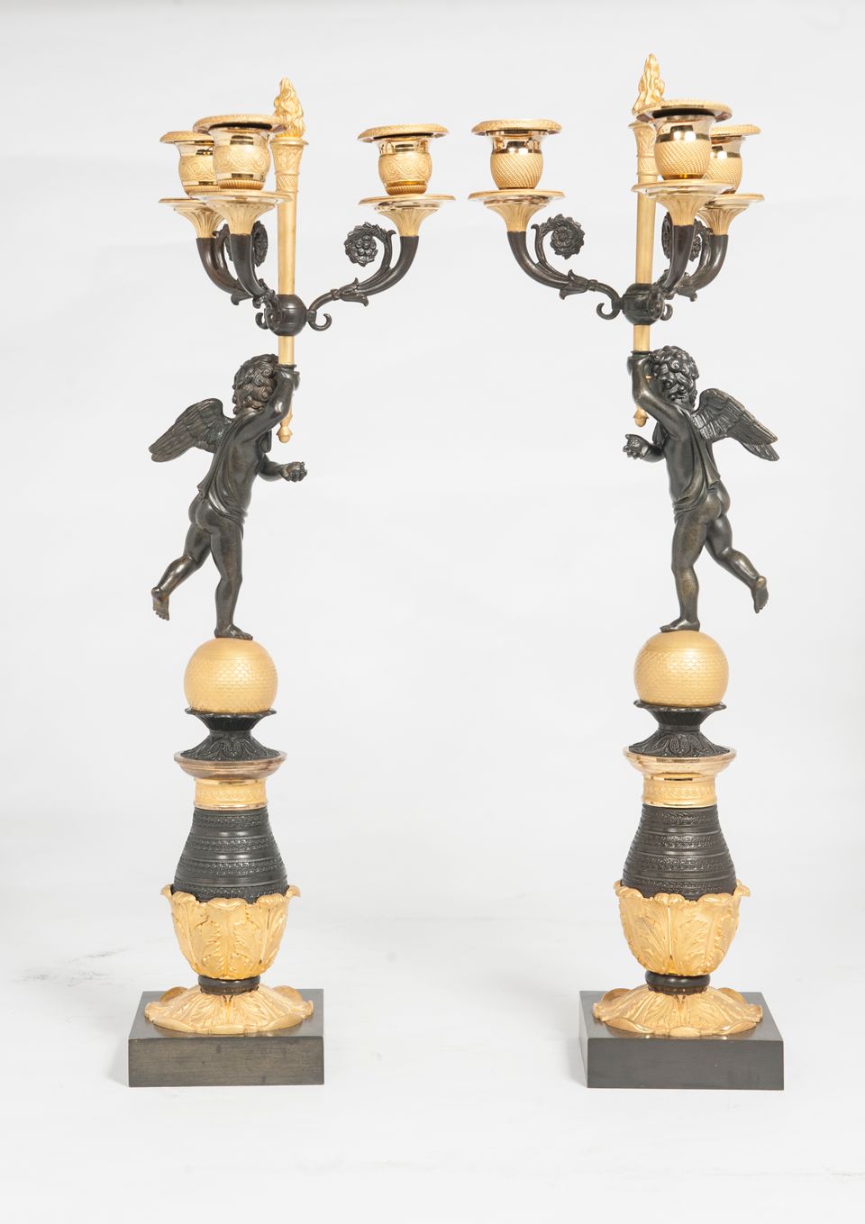 A great pair of French Empire/Charles X candlesticks, circa 1830 - image 2