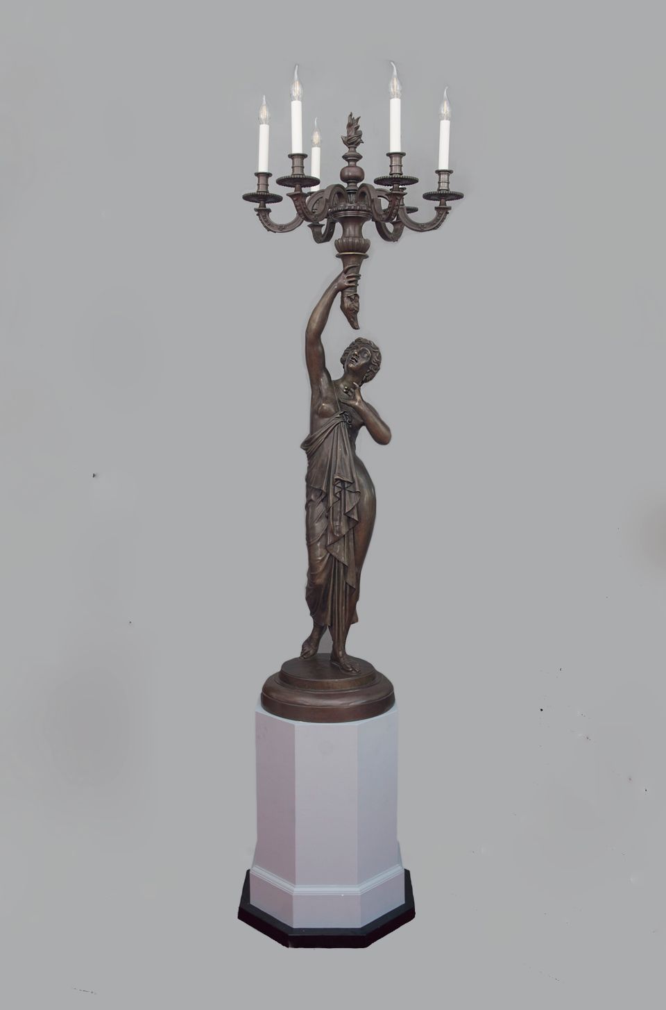 A pair of candlesticks adapted for electricity, circa 1880 - image 3