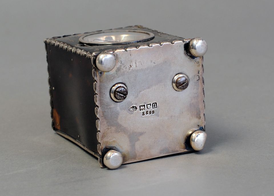 The small English tortoiseshell and silver carriage clock circa 1902 - afbeelding 6