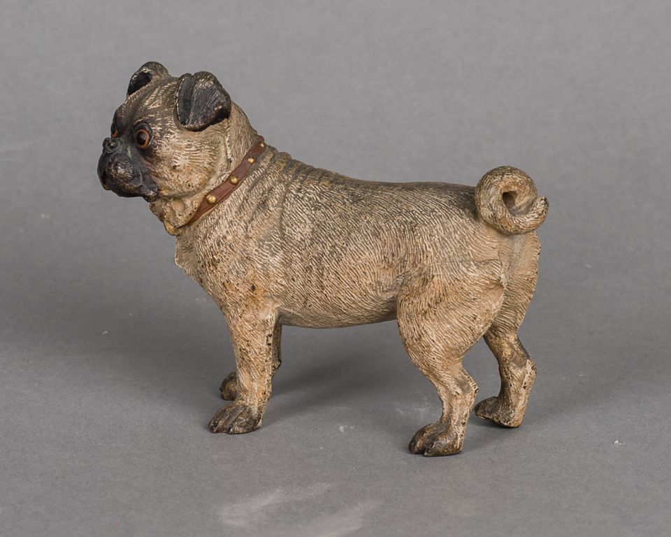A beautiful Austrian cold painted 'Vienna Bronze' of a pug dog, circa 1890 - image 5