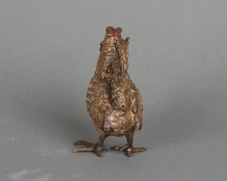 An unusual and very detailed Vienna bronze of a rooster, circa 1890 - afbeelding 4