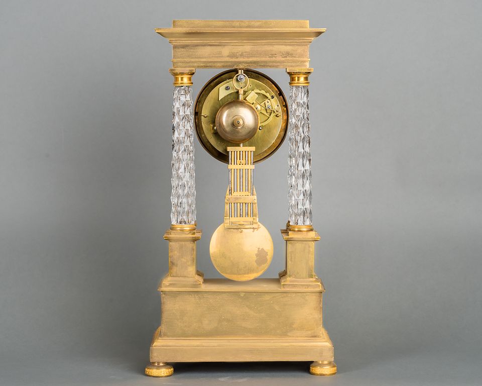 An attractive Charles X ormolu and crystal portico striking 8-day mantel clock - image 2