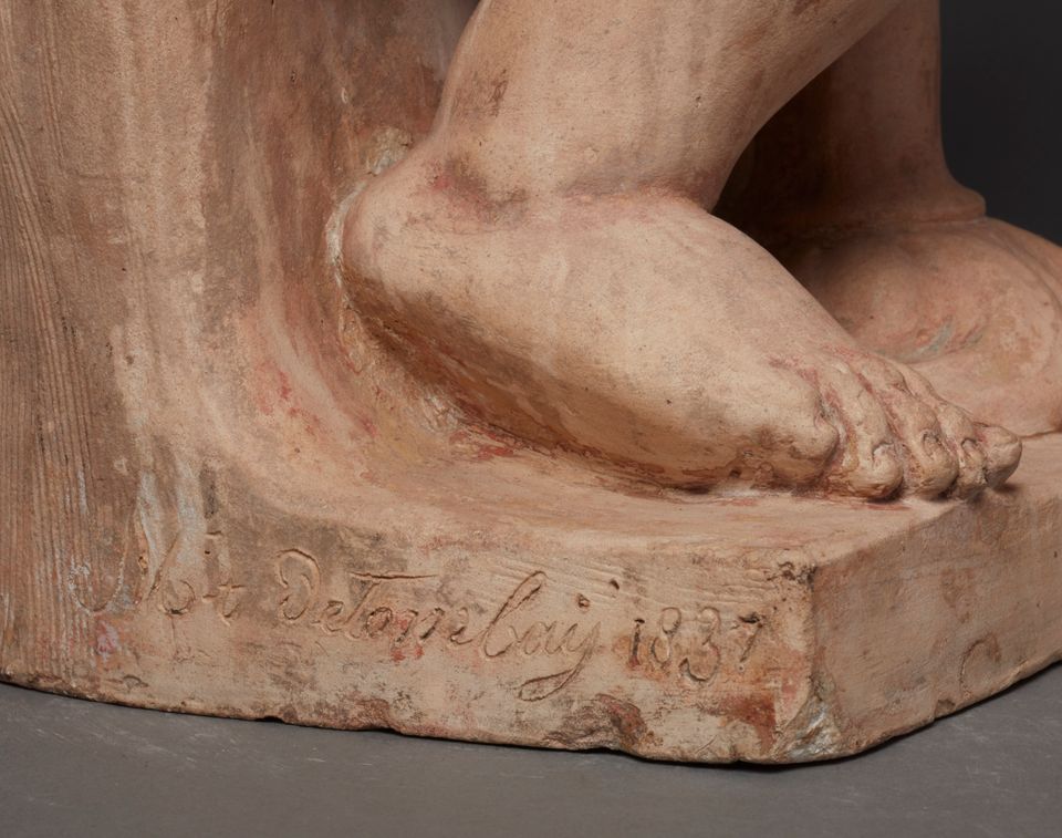 A pair of Terracotta putties sculptures signed by Mathieu de Tombay, circa 1837 - afbeelding 5