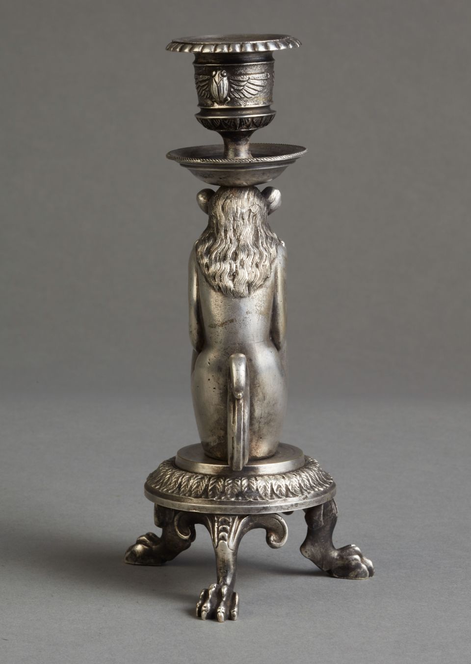 An unusual Silvered candle stick of an old man as fantasy figure, circa 1880 - image 6