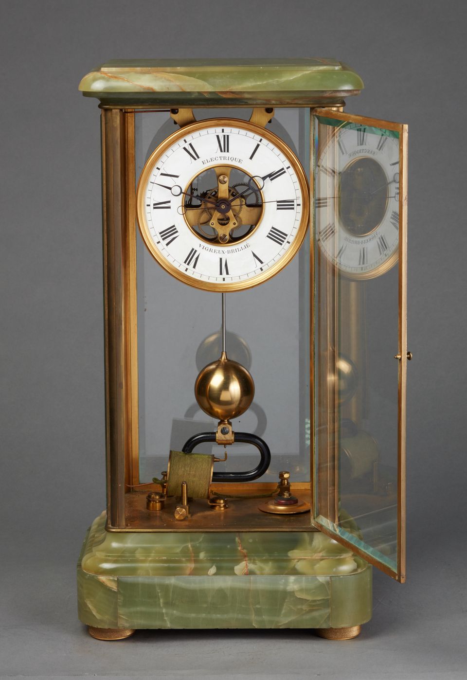 "Brillie" Four Glass 1/4 Second Green Onyx Table Regulator, circa 1920 - image 2