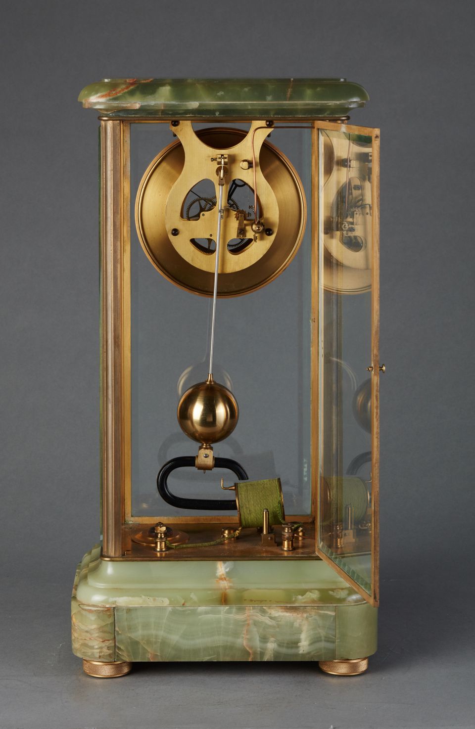 "Brillie" Four Glass 1/4 Second Green Onyx Table Regulator, circa 1920 - image 3