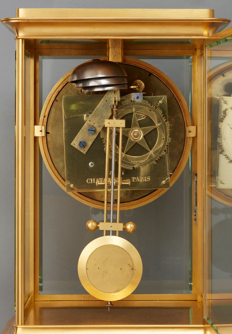 A big impressive 8 days  four glass ormolu table regulator.circa 1860 signed CHATOUREL A PARIS - afbeelding 3