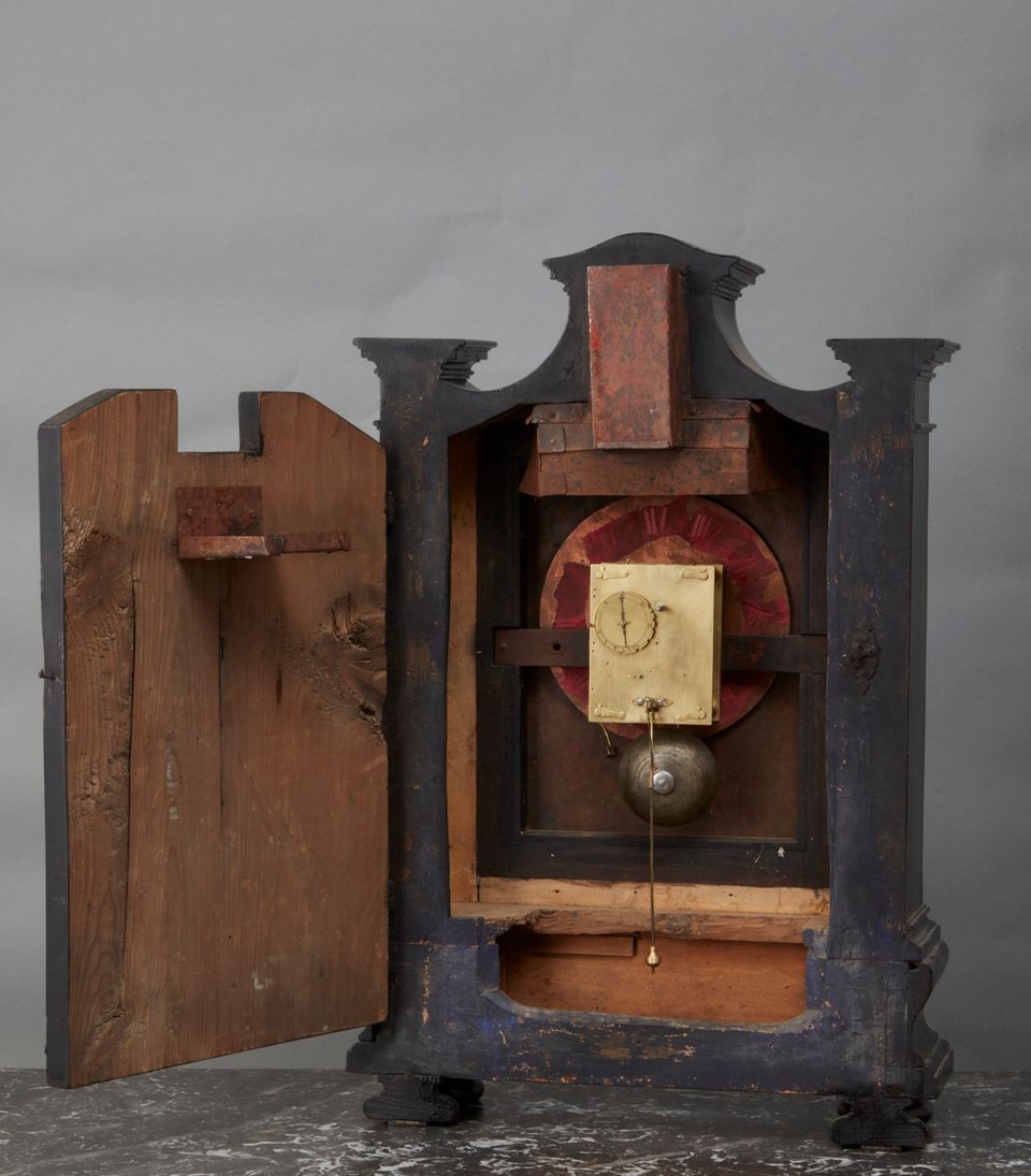 A very unusual early Italian ebonised night clock with annular dial, circa 1660 - image 4