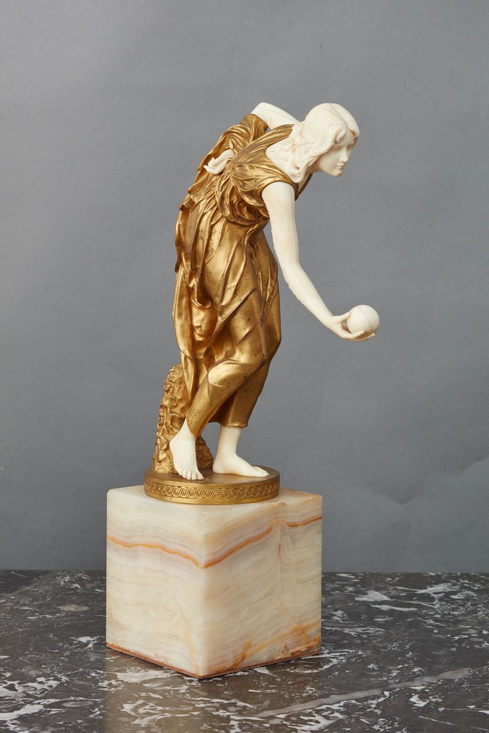 A German Meissen ‘art nouveau’ gilded bronze by Walter Scott, circa 1900 - image 3