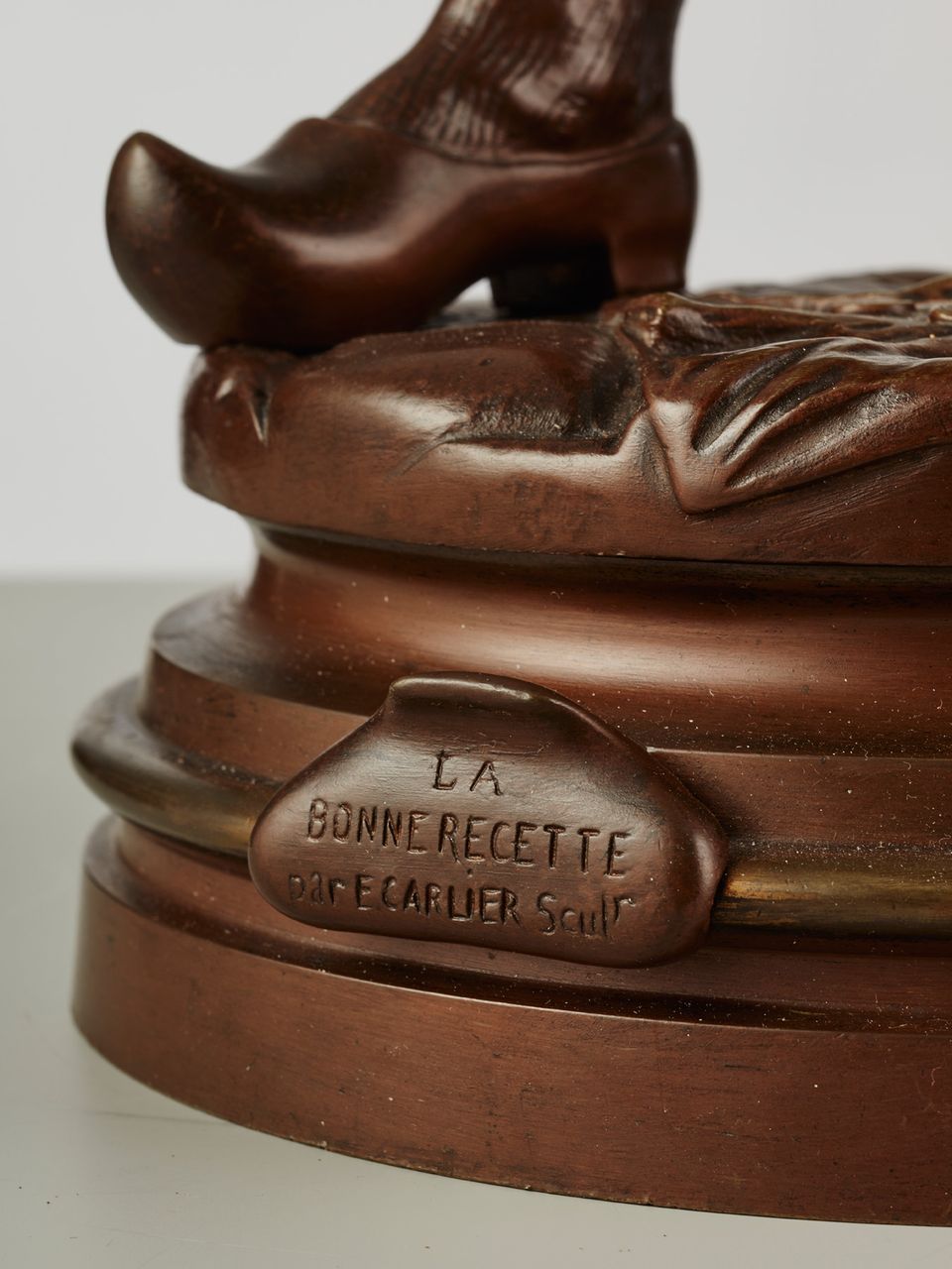 A French Bronze Sculpture of boy playing violin, signed E Carlier, circa 1880 - image 5