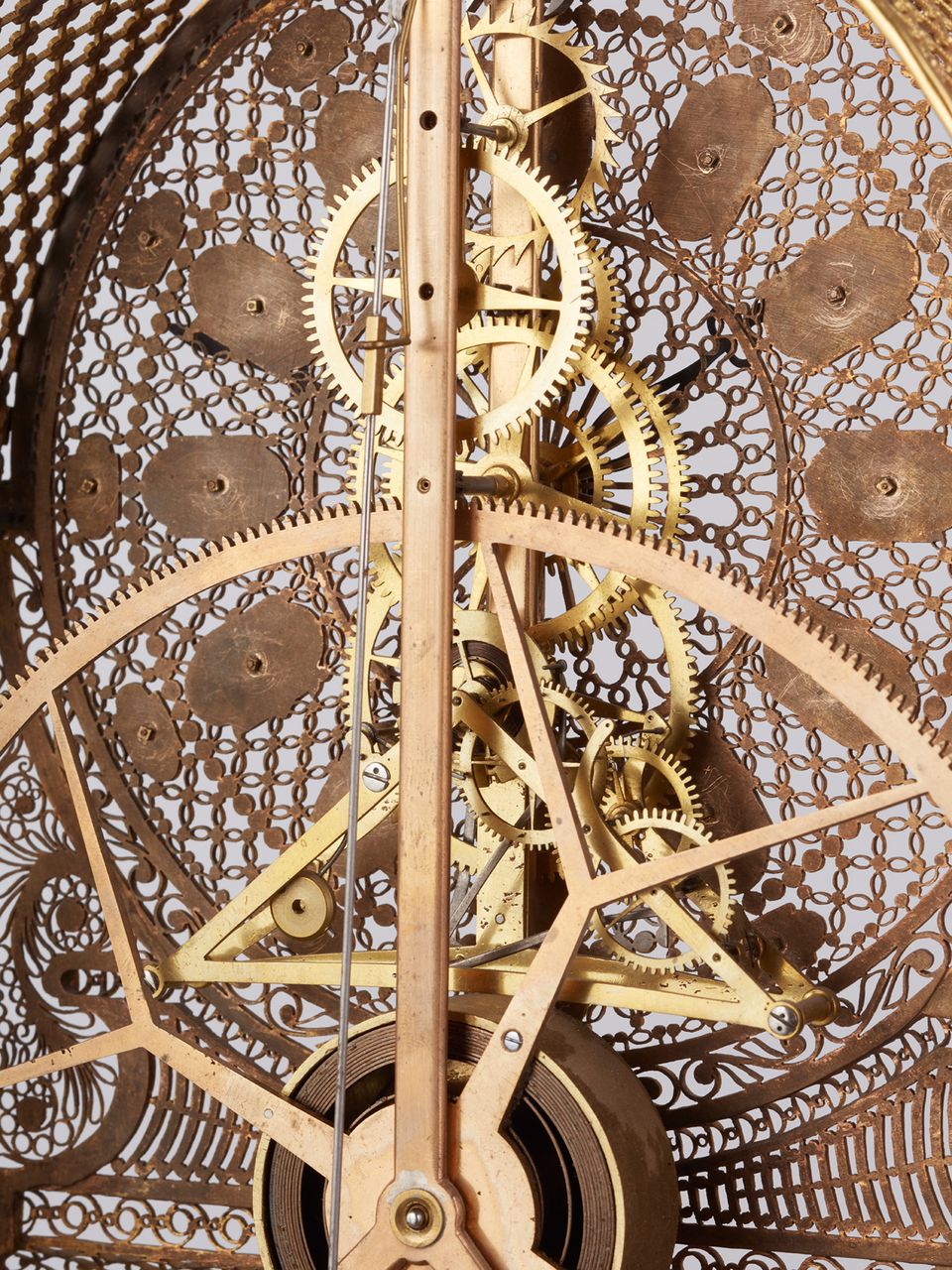 An unusual French Louis XVI filigree skeleton clock set, circa 1780 - image 5