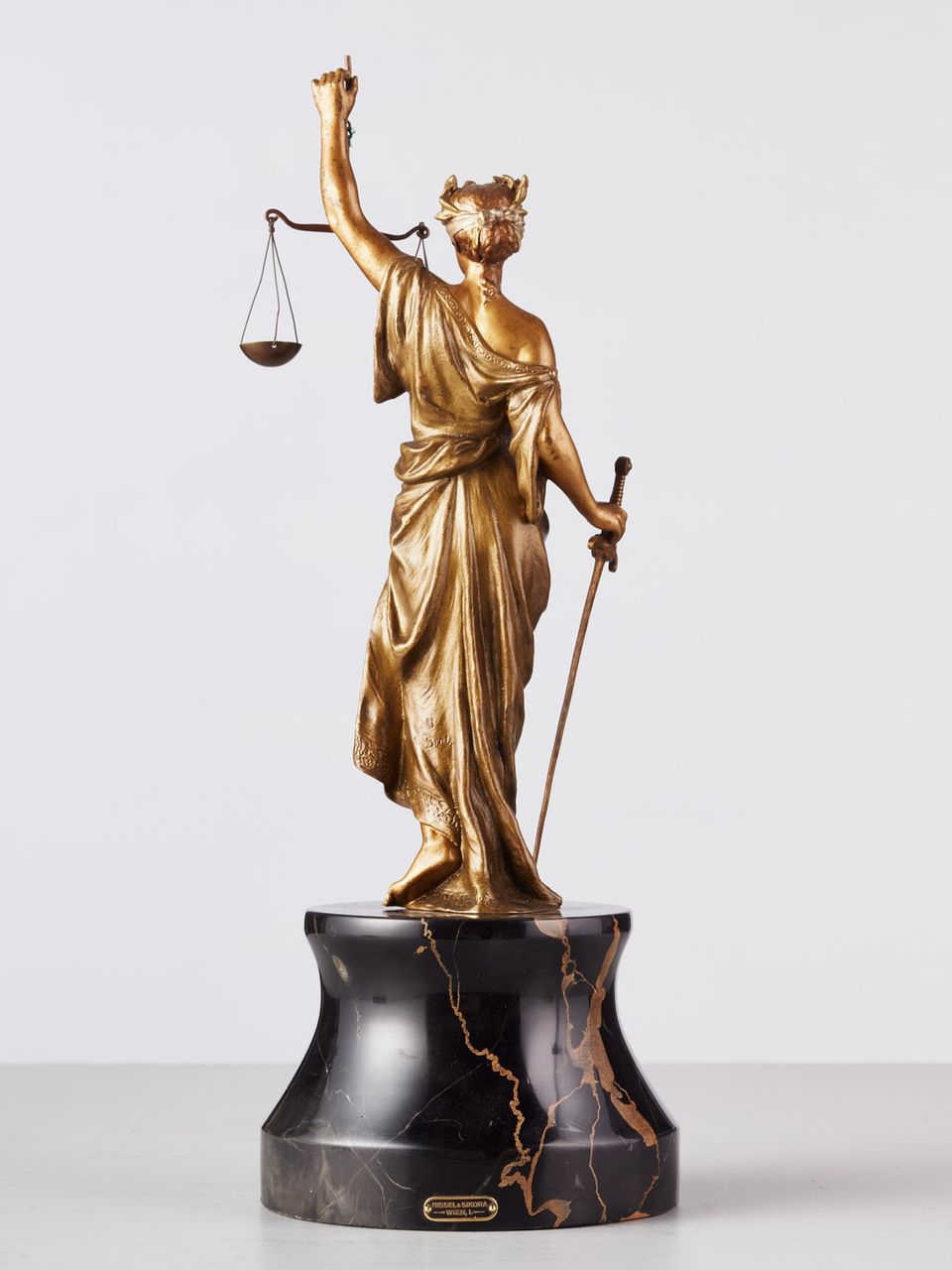 A beautiful early 20th century Viennese cold painted bronze depicting Lady Justice - image 3