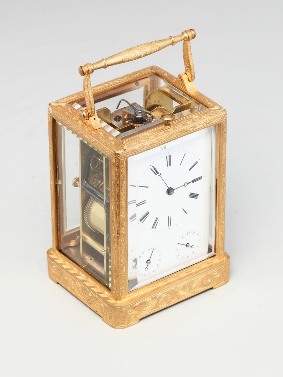 A French 3 dial 'one piece case' travelling clock, attributed to Bolviller, circa 1840 - image 5