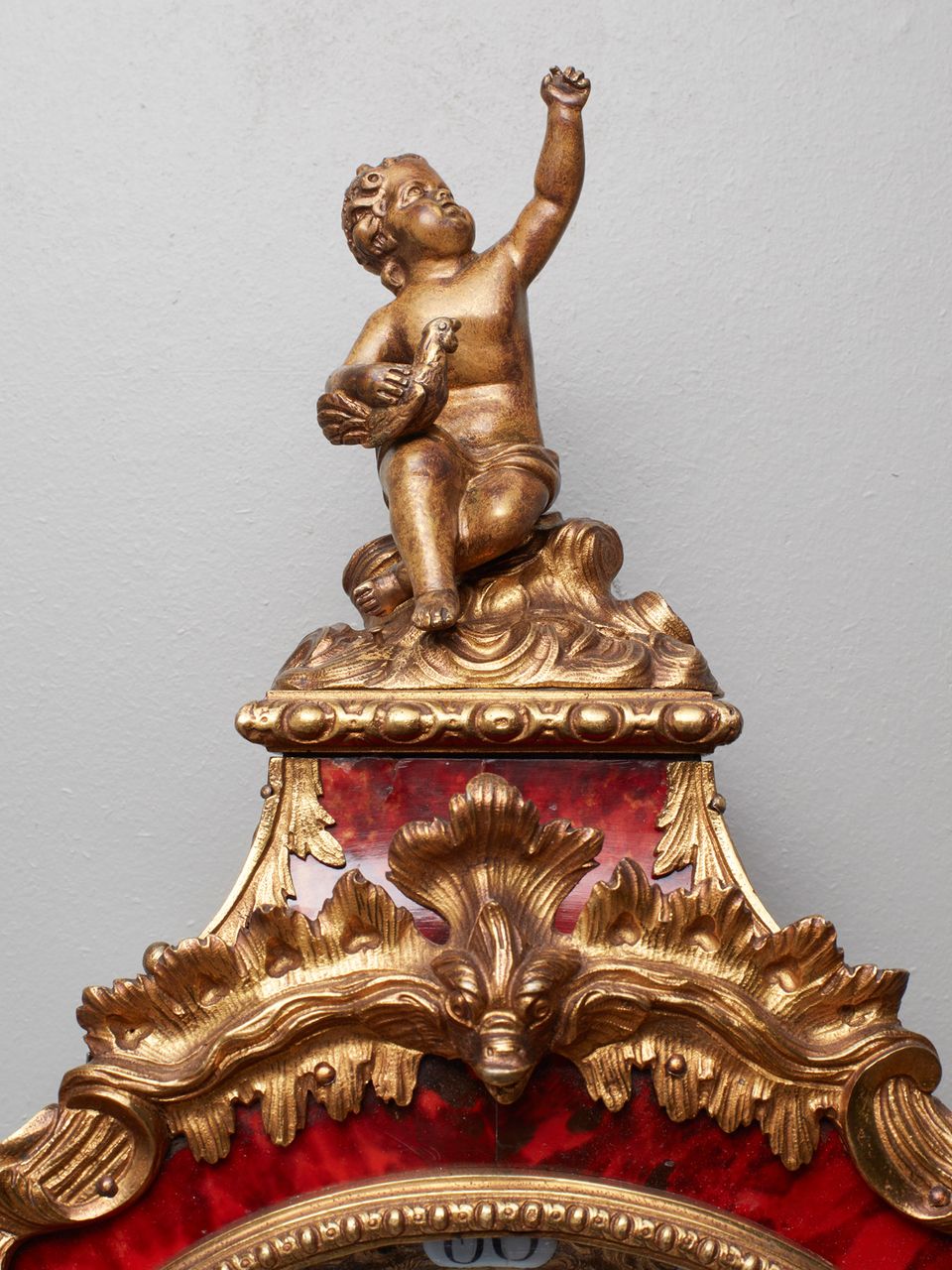 Stoelklok Rood Goud & Emaille Wijzerplaat - afbeelding 3