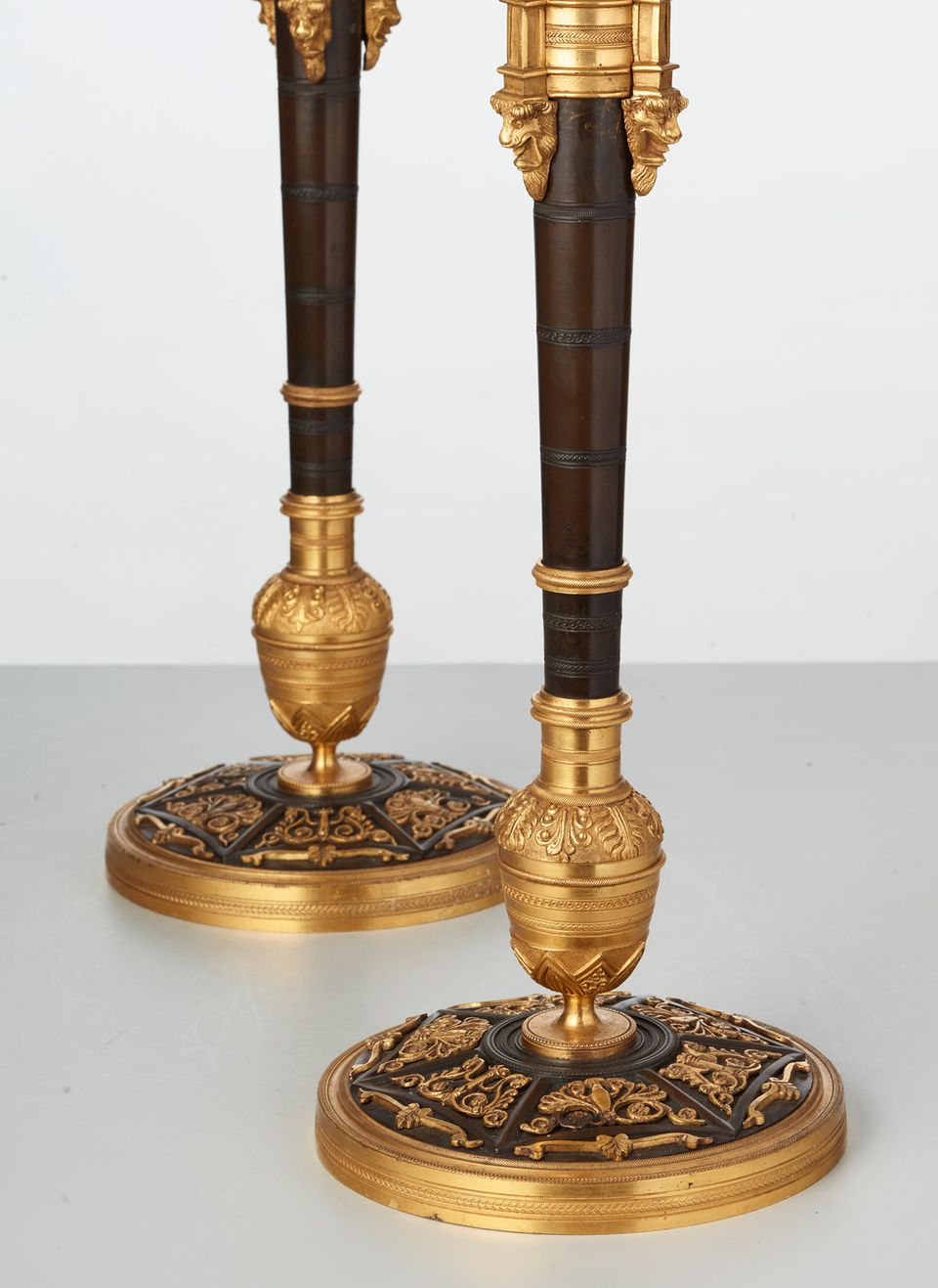 A rare pair of European four-light gilt bronze ‘Directoire’ candlesticks, circa 1810 - image 7