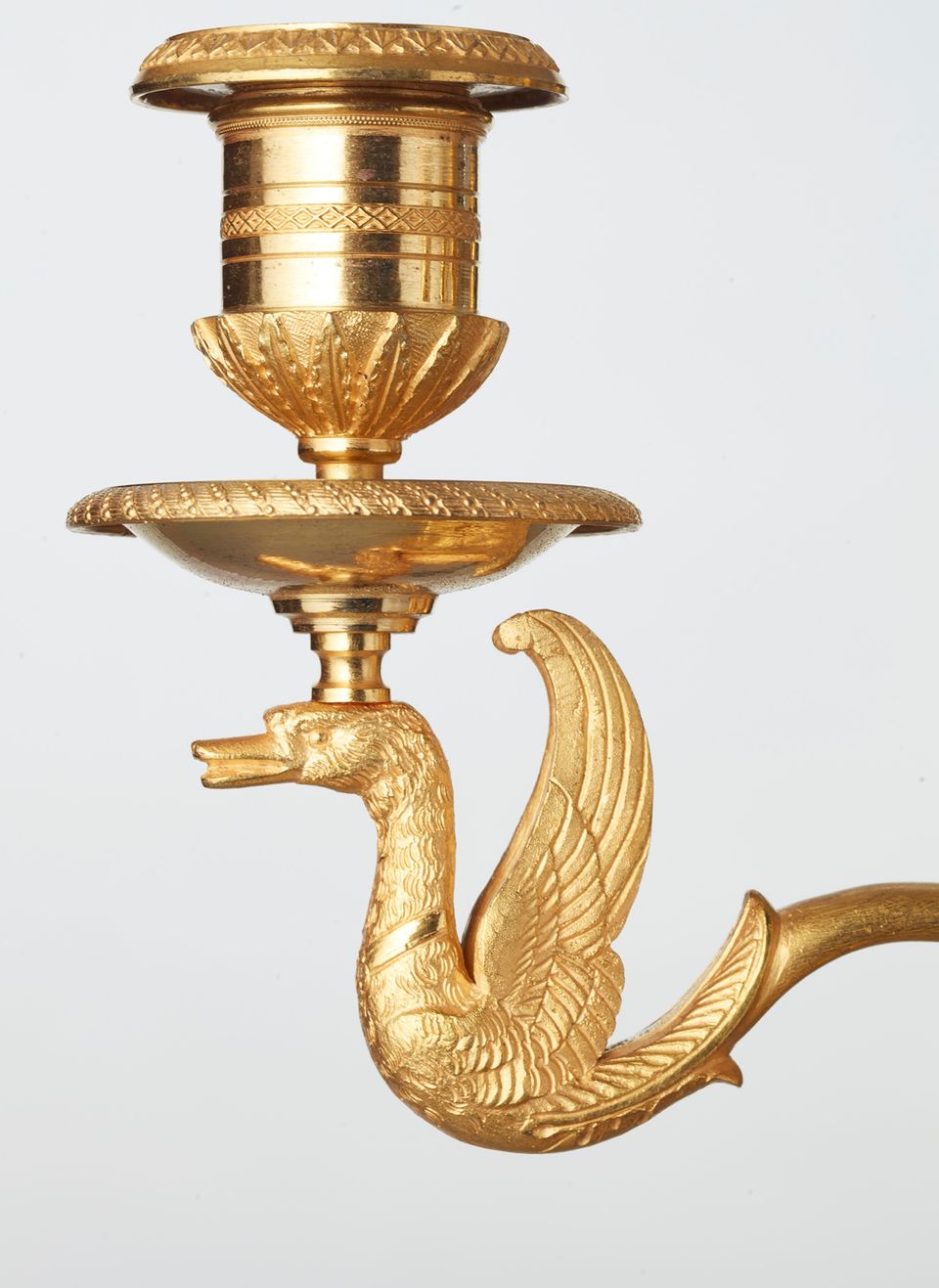 A pair of French gilt candlesticks with patinated bronze angels, circa 1820 - image 5