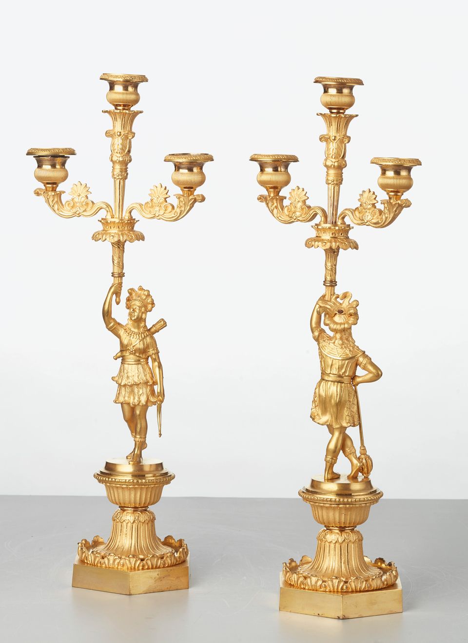 A pair of French bronze ‘Paul and Virginie’ candlesticks, circa 1830 - image 2