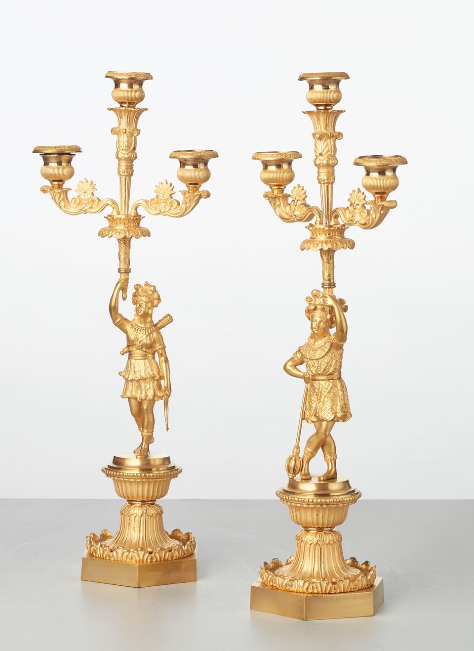 A pair of French bronze ‘Paul and Virginie’ candlesticks, circa 1830 - image 3